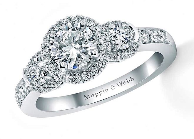 Pierścionek zaręczynowy Mappin & Webb Eglantine w stylu Art Deco. Pierścionki zaręczynowe w stylu angielskich róż