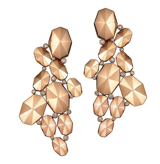 Kolczyki Octium w różowym złocie z diamentami