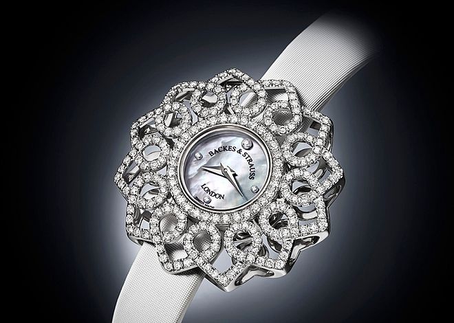 Elegancki zegarek Backes & Strauss, Victoria Snowdrop w białym złocie