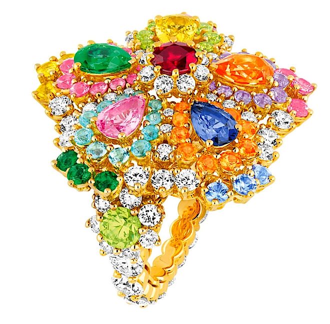 Multikolorowy pierścień Dior. Trendy w biżuterii 2013: Dior zachwyca świat nową kolekcją