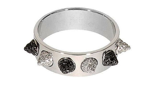 Bransoletka AS29 w pozłacanym srebrze, czarne i białe diamenty. Jesień 2013: biżuteria z wybiegów mody