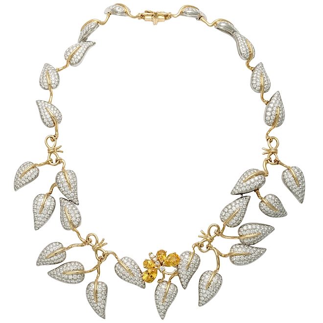 Naszyjnik Tiffany z diamentami i szafirami. Jesień 2013: biżuteria z wybiegów mody