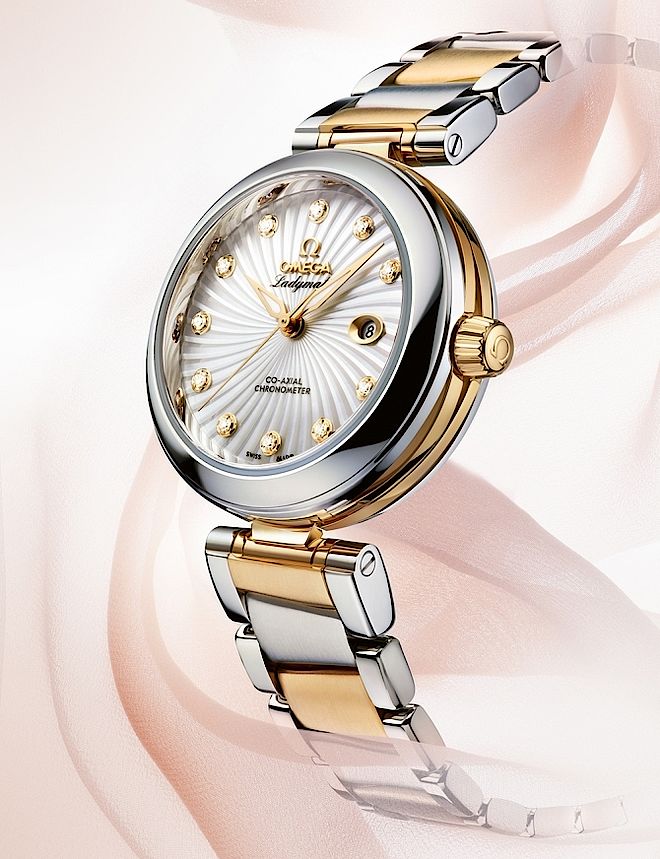 Zegarek Omega Ladymatic. Żółte złoto i diamenty. Nowe, dwukolorowe zegarki Omega