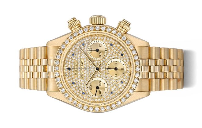 Zegarek Rolex Daytona Jack of Diamonds wykonany ze złota, wysadzany diamentami i szafirami